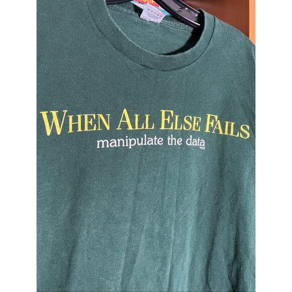 Vintage 90s When All Else Fails Manipulate The Data Tee - Picture 2 of 5